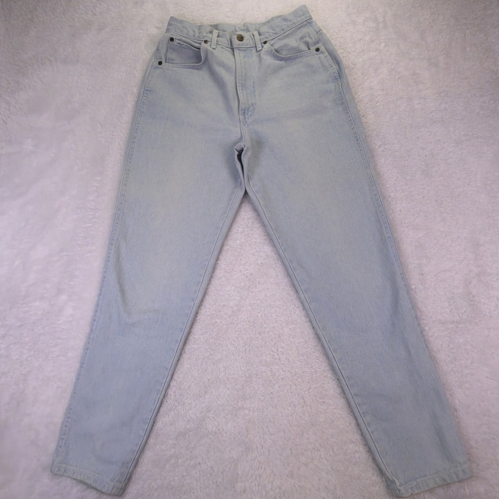 Vintage Chic Mom Jeans Womens 26x29 High Rise Tapered Leg Lightwash Cotton‎ USA
